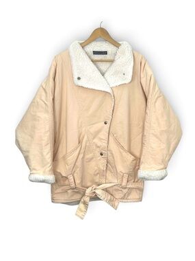 bebe furrrina jacket cotton sherpa lined women’s size medium 70s 80s vintage